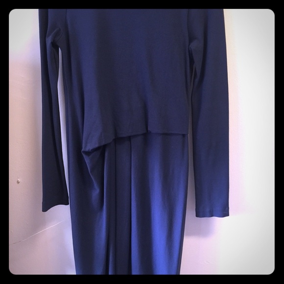 COS Dark blue dress with easy pleats in front - Picture 1 of 4
